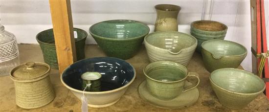 Collection of eleven Studio pottery bowls & vases